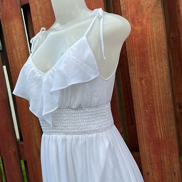 Guess White High Low Sundress with Cap Sleeves Size S - Picture 5 of 12